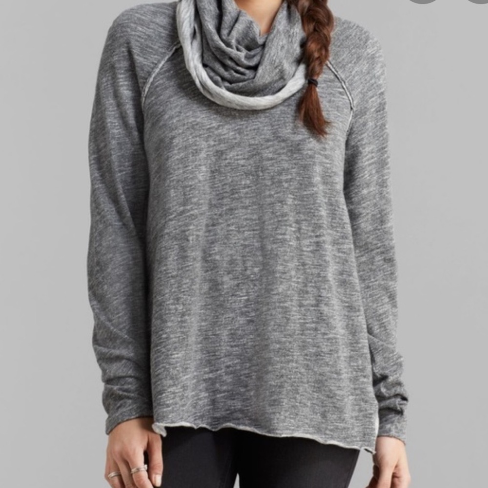 Free people cocoon neck charcoal long sleeve